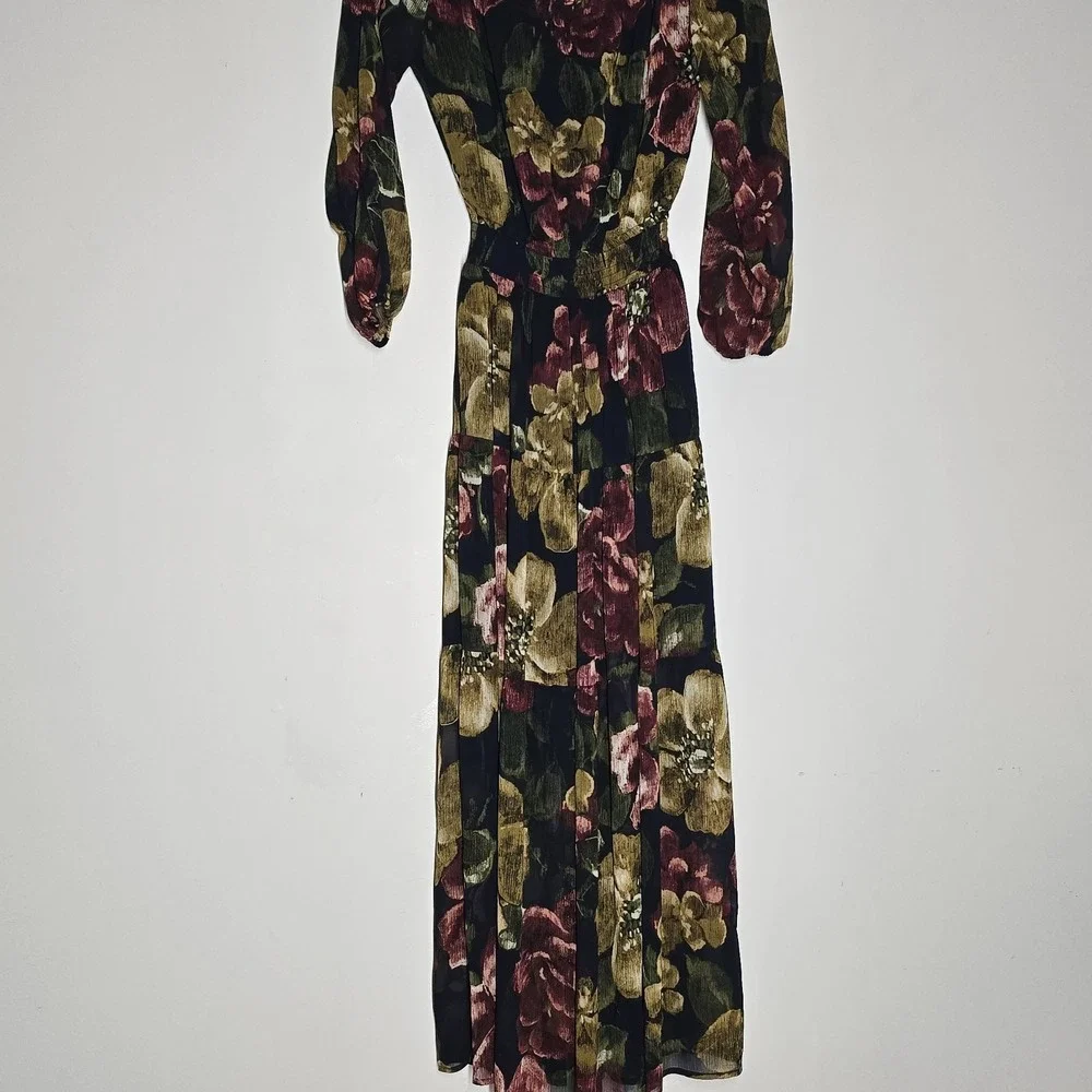 Abercrombie & Fitch‎ Floral Maxi Dress Off Shoulder Boho Cottagecore Size S